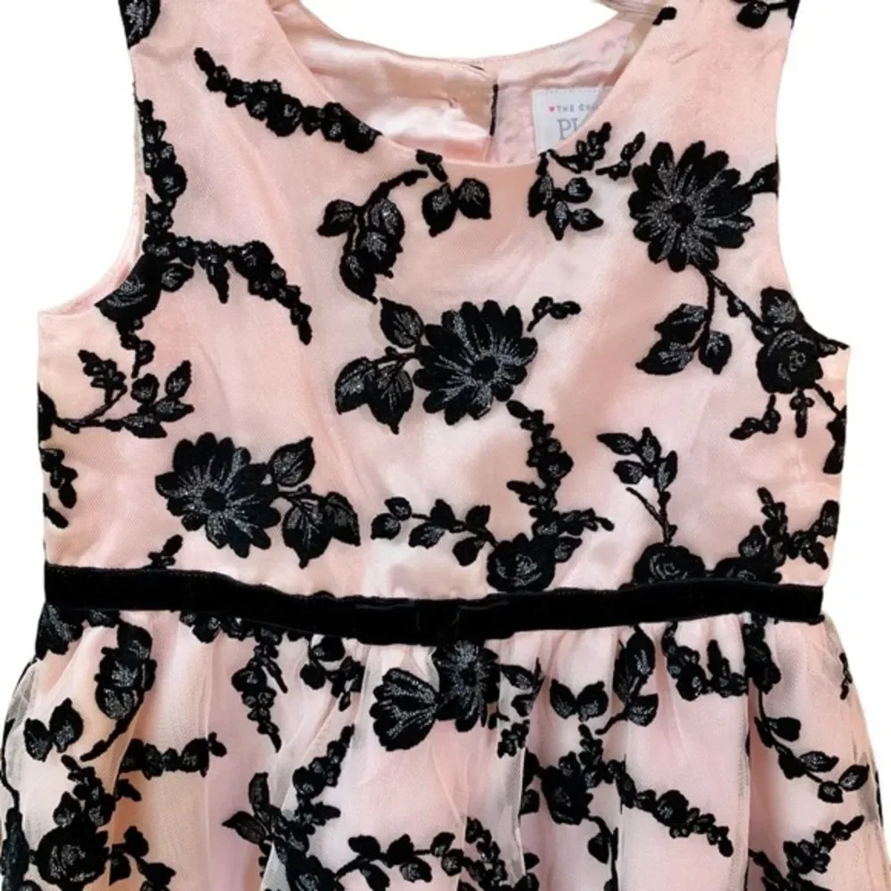 Children’s Place‎ Pink & Black Brocade Occasion Dress 4T